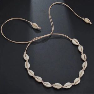 white shell choker beach necklace